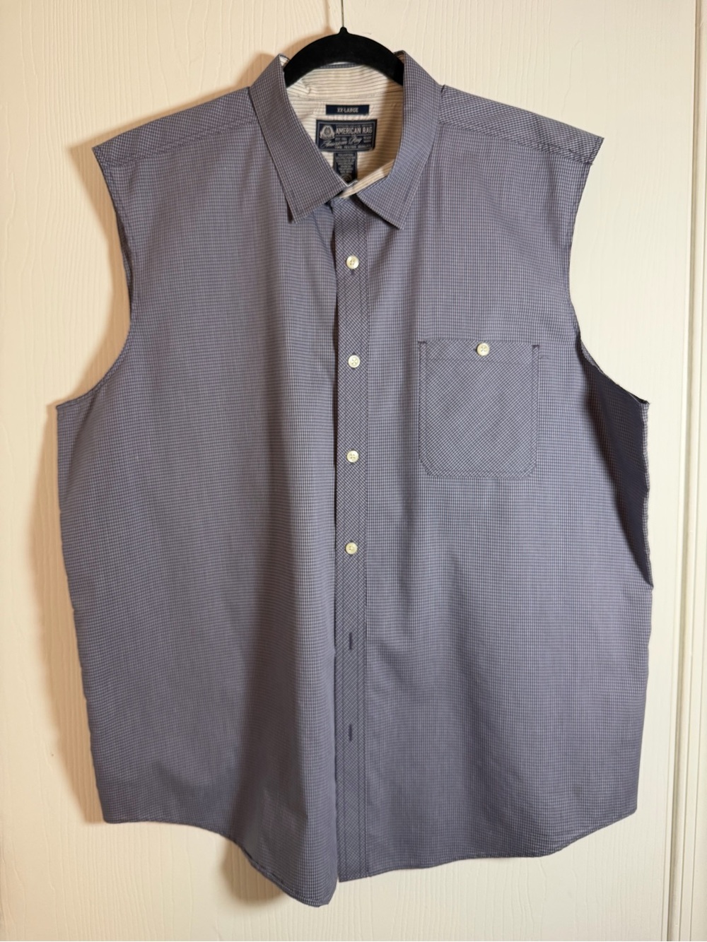 American Rag Sleeveless Button-Down Shirt - Blue Gray